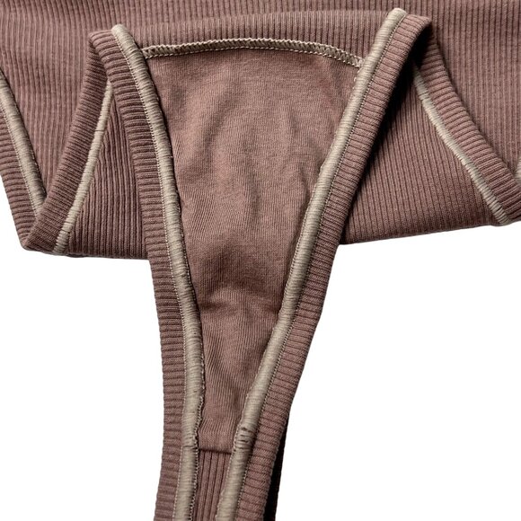 SKIMS Cotton Rib Thong Umber Womens 4X - Picture 6 of 10